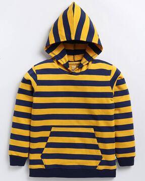 striped hooded sweatshirt with full-length sleeves