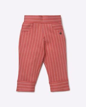 striped jeggings with insert pockets