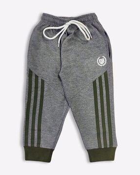 striped joggers with elasticated drawstring waist