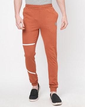 striped joggers with elasticated waist