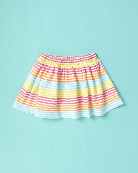 striped knit flared skirt