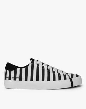 striped lace-up casual shoes
