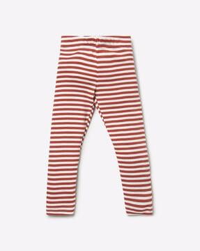 striped leggings with elasticated waistband