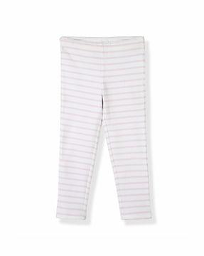 striped leggings with elasticated waistband