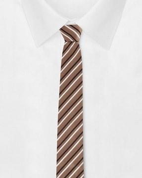striped micro patterned pure silk tie