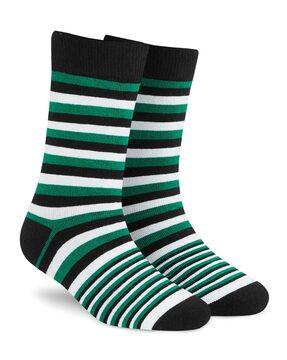 striped mid-calf length socks