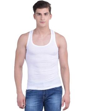 striped pack of 5 sleeveless vest