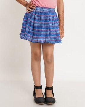 striped pleated mini skirt