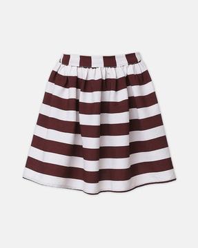 striped printed  a-line skirt