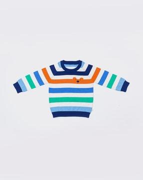striped round-neck sweatshirt