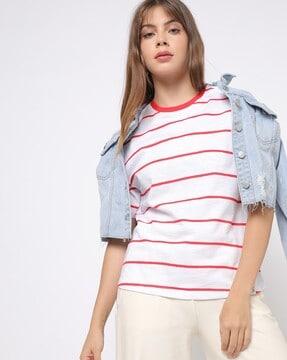 striped round-neck t-shirt
