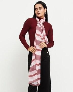 striped scarf with tassels