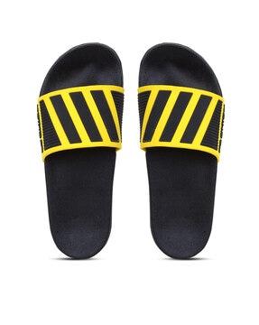 striped sliders with pvc upper