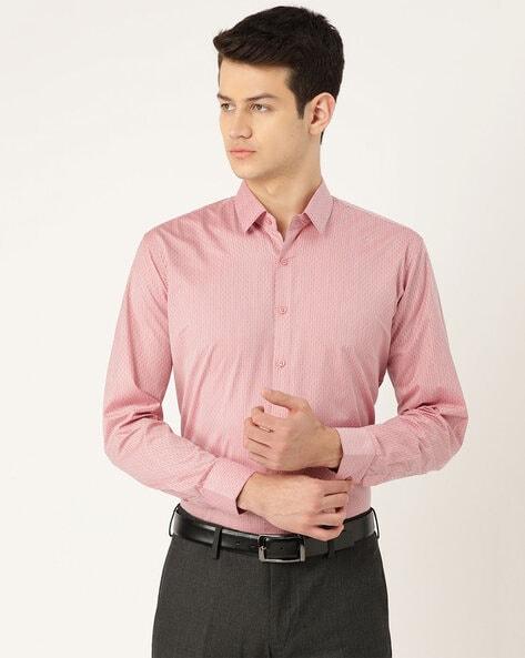 striped slim fit shirt with angled cuff