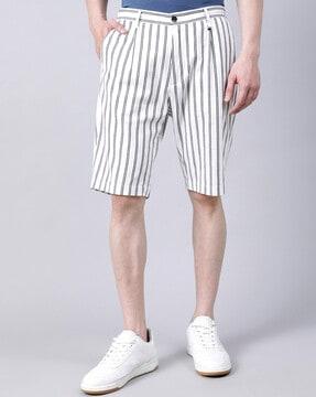 striped slim fit shorts