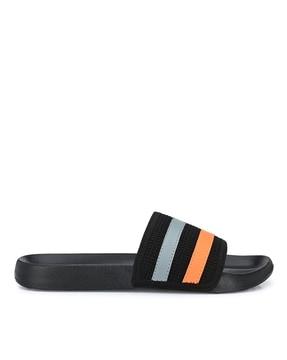 striped slip-on slides