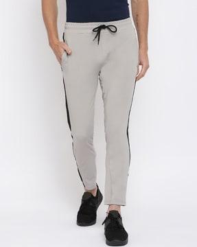 striped straight track pants