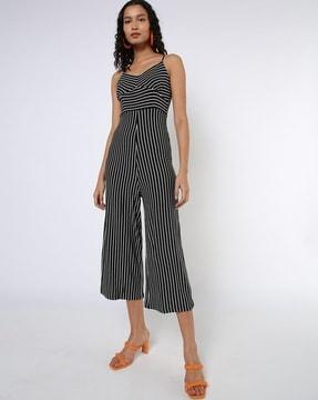 striped strappy jumpsuit