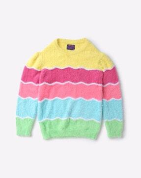 striped-sweater-with-fuzzy-yarn