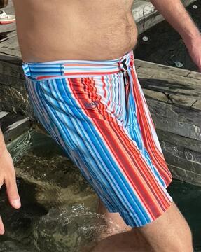 striped swim shorts