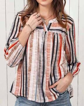 striped top with full sleeves