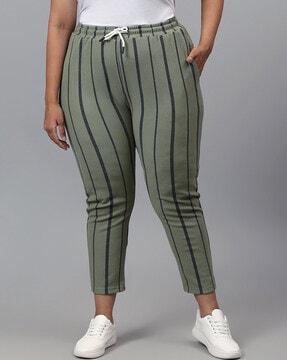 striped track pants with slip pockets