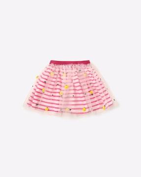 striped tulle skirt with elasticated waist