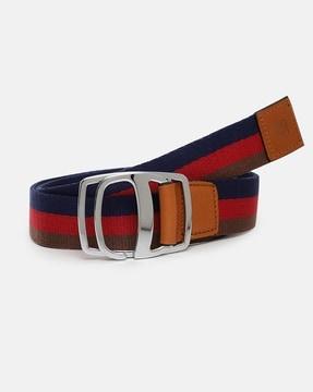 striped webbed belts