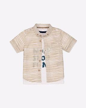 striped with crew-neck t-shirt