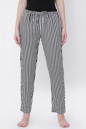 striped women's lounge pants - black