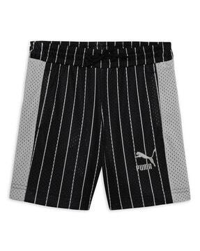 striped youth basketball shorts