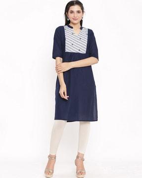 striped  a-line kurta