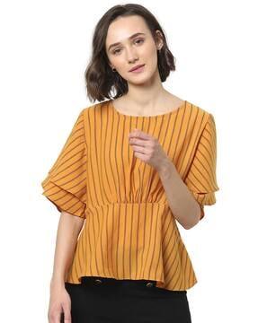 striped  round-neck  top