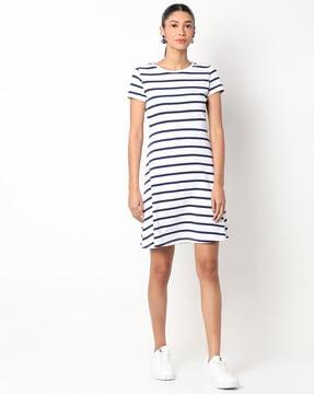 striped a-line dress