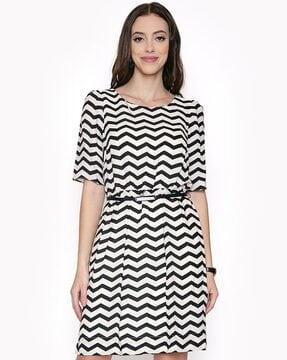 striped a-line dress