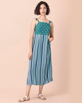 striped a-line dress