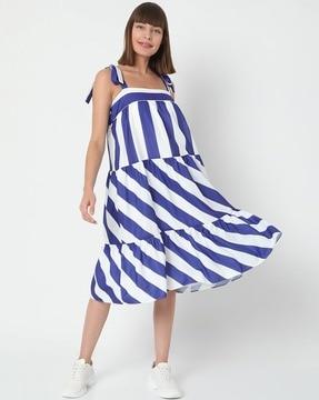 striped a-line dress