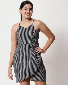 striped a-line dress