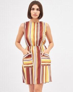 striped a-line dress