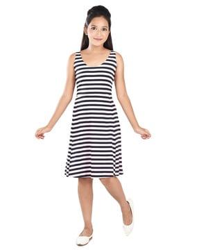 striped a-line dress