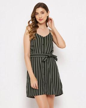 striped a-line dress