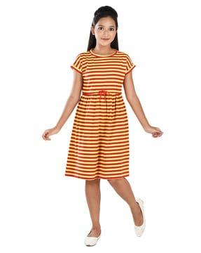 striped a-line dress