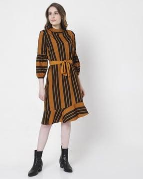 striped a-line dress