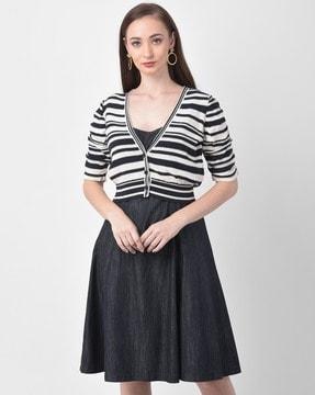 striped a-line dress