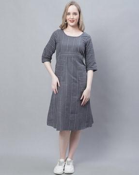 striped a-line dress