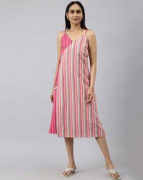 striped a-line dress