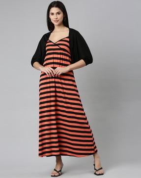 striped a-line dress