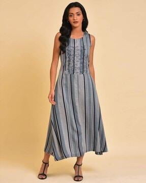 striped a-line dress