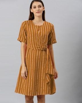 striped a-line dress