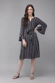 striped a-line dress